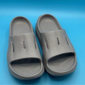 Gray Hoka Ora Recovery Slides